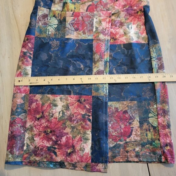 Lily by Firmiana Patchwork Print Skirt Multicolor Wrap Front Boho Womens XL NWT - Picture 12 of 12